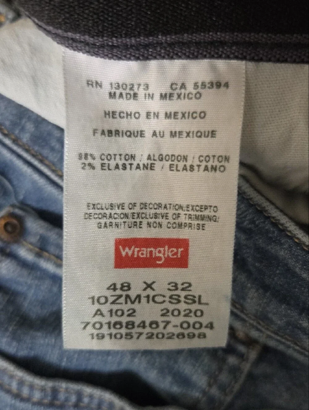 Wrangler Authentics Regular Fit Comfort Flex Waist Jeans - 48 x 32 New with Tags